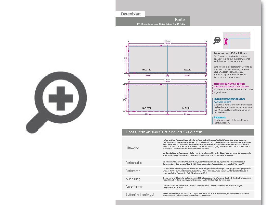 Product Bild taufkarte_din_a5_quer_4-seiter_4_4_farbig_+_sonderfarbe_silber